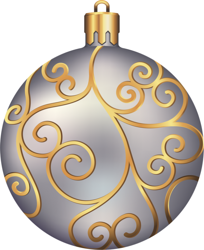 Christmas Labels, Christmas Graphics, Gold Christmas, - Silver And Gold Christmas Balls (654x800), Png Download