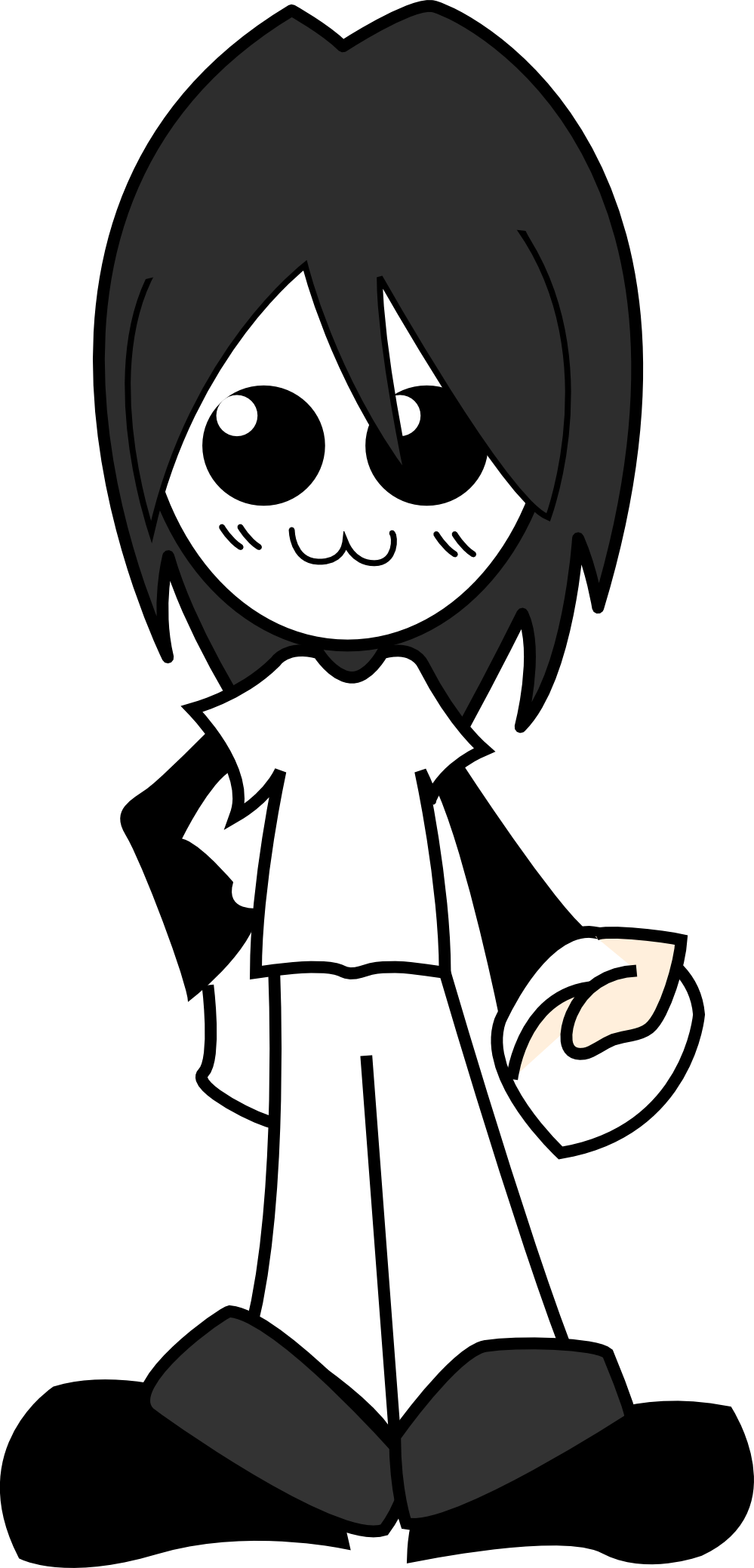 Boy 1 Black White Line Art 999px 159 - Animated Boy Png (999x2078), Png Download