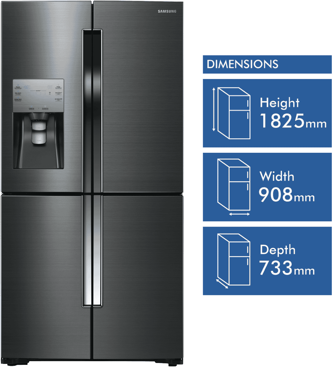 New Samsung Srf717cdbls 719l French Door Refrigerator - Rf23j9011sg Cena (1089x1199), Png Download