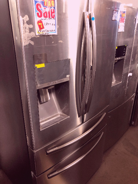 New Stainless 4-door Samsung French Refrigerator Usado - Refrigerator (450x600), Png Download