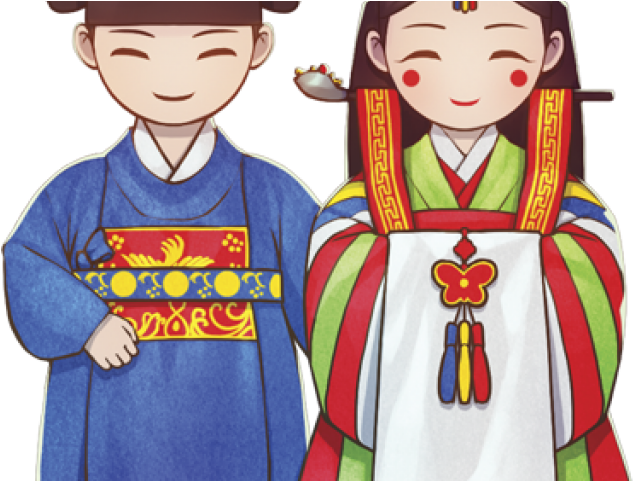 Korean Wedding Cliparts - Korean Traditional Wedding Cartoon (640x480), Png Download