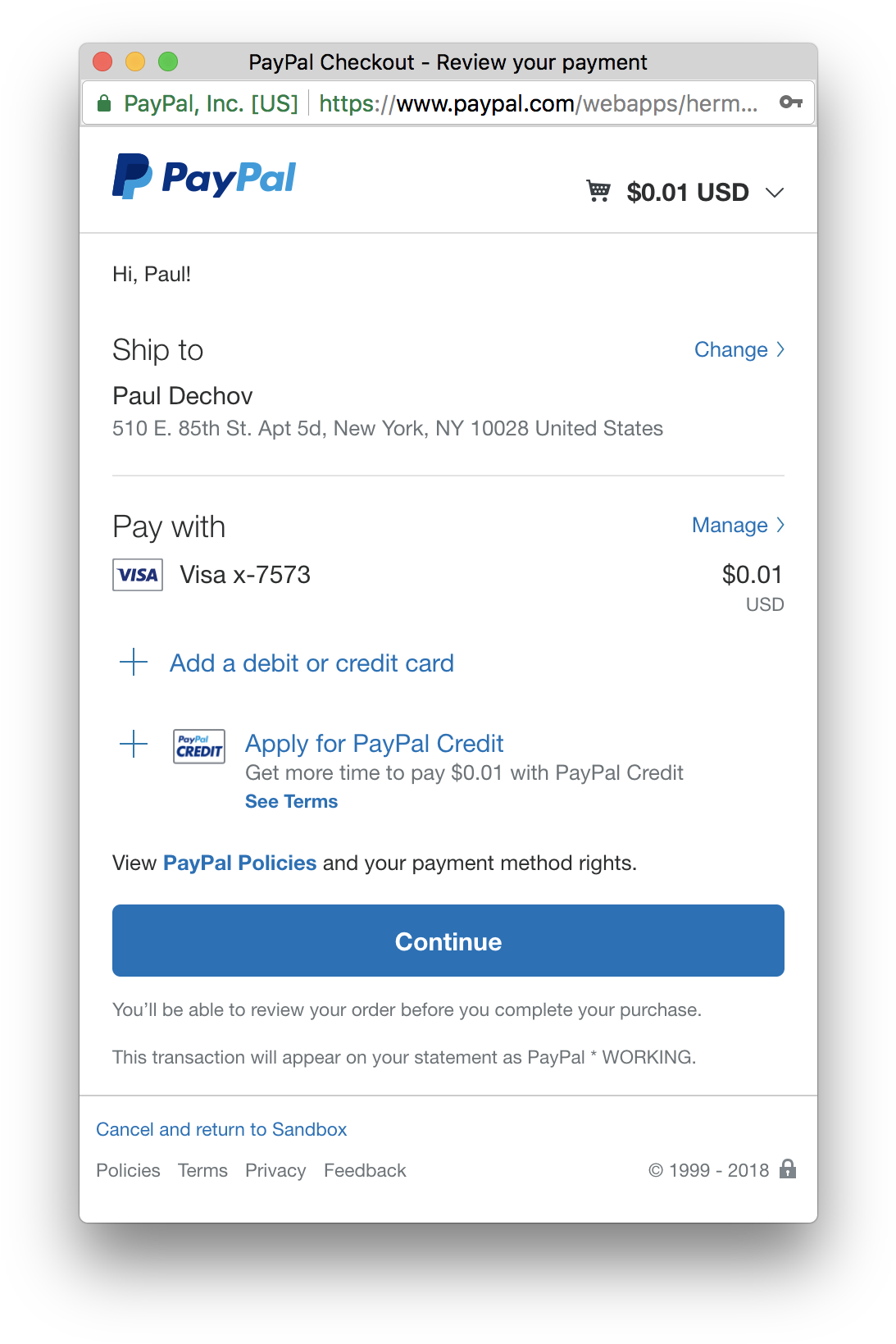 Screen Shot 2018 01 26 At 2 59 00 Pm - Paypal (1124x1662), Png Download