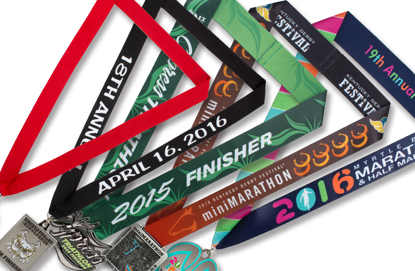 Neck Ribbons For Running Medals - Custom Marathon Medal Ribbon (1437x937), Png Download