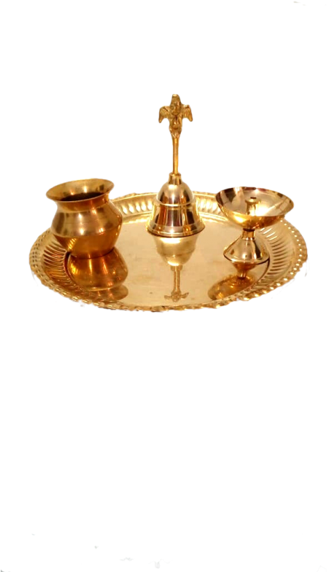 Brass Pooja Thali - Brass (1024x826), Png Download