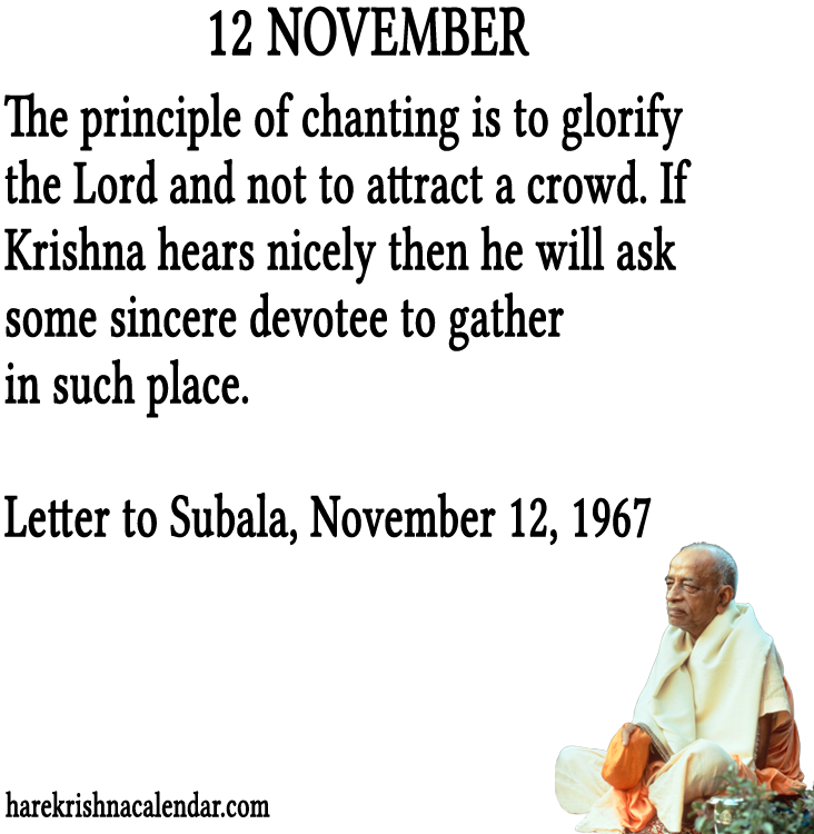 Srila Prabhupada Quotes For Month November - Quotes About November 12 (800x800), Png Download