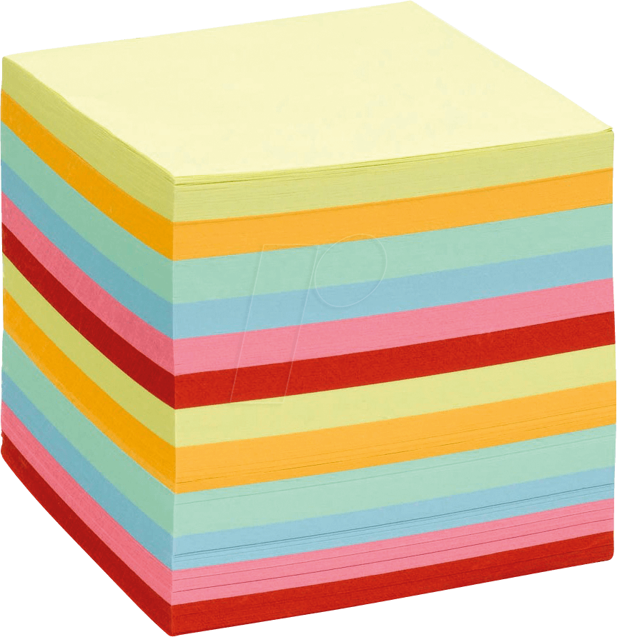 Note Block, 90 X 90 Mm, 700 Sheets, Sorted By Colour - Box (863x892), Png Download