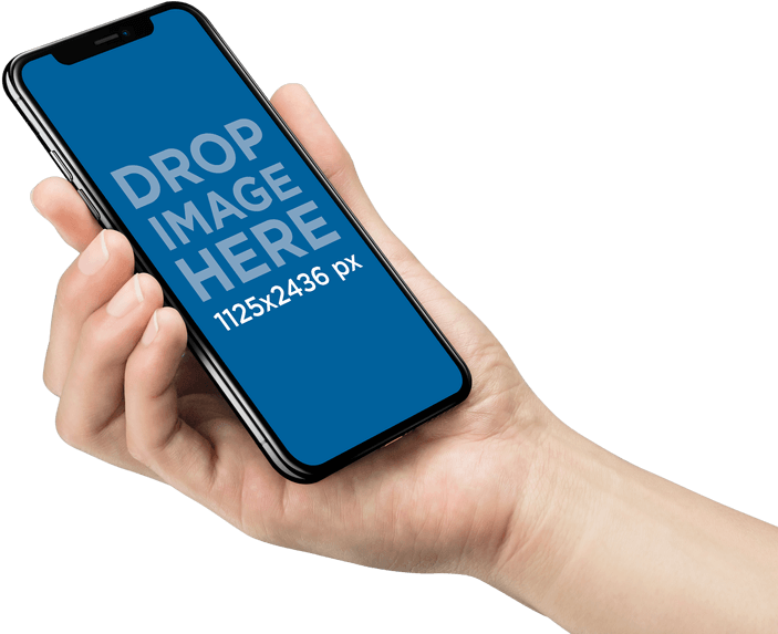 Iphone X Mockup Being Held By A Hand - Mockup Iphone X Hand (800x600), Png Download