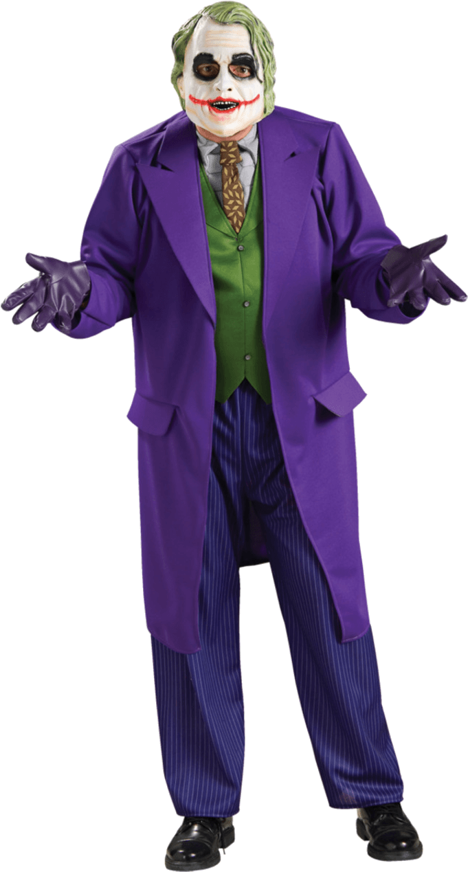 Adult The Joker Complete Costume - Batman Joker Costume (800x1268), Png Download