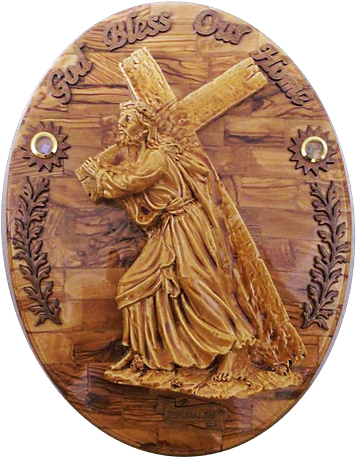 Home Blessing-olive Wood God Bless Our Home Wall Hanging - Carving (1000x1000), Png Download