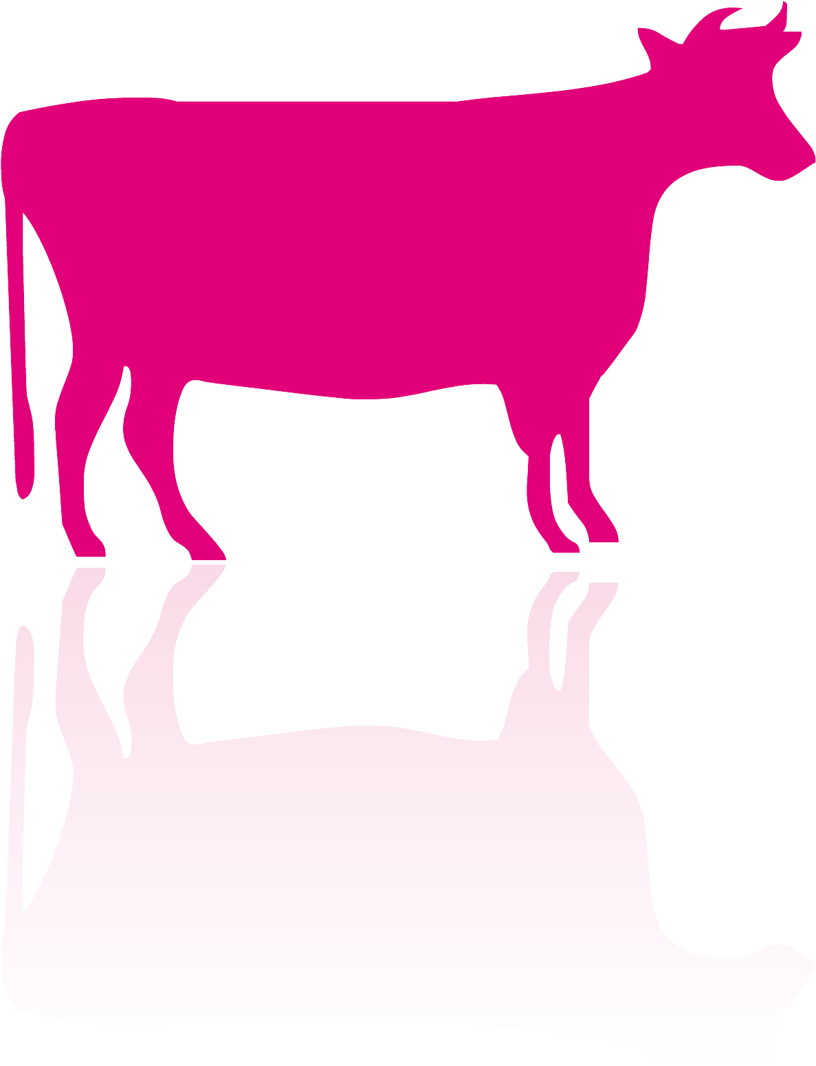 Adiavet Bovine - Cow Pig Chicken Silhouette (1369x1807), Png Download