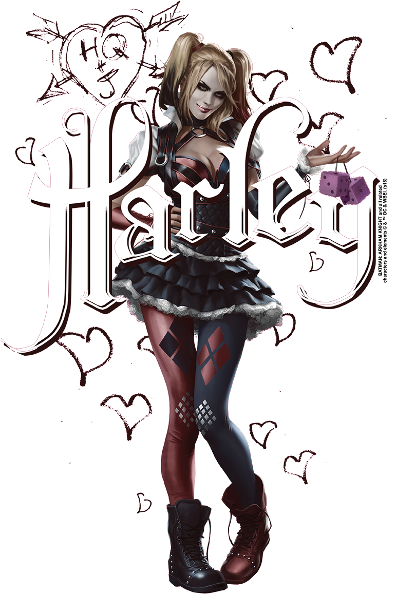 Arkham Lover Girl Men's Slim Fit T-shirt - Illustration (836x1171), Png Download