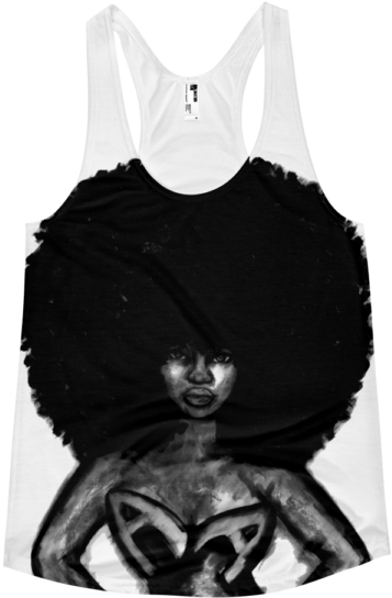 Afro Hero Girl Large Print Slim Fitted Tank Napp2reality - Active Tank (600x600), Png Download