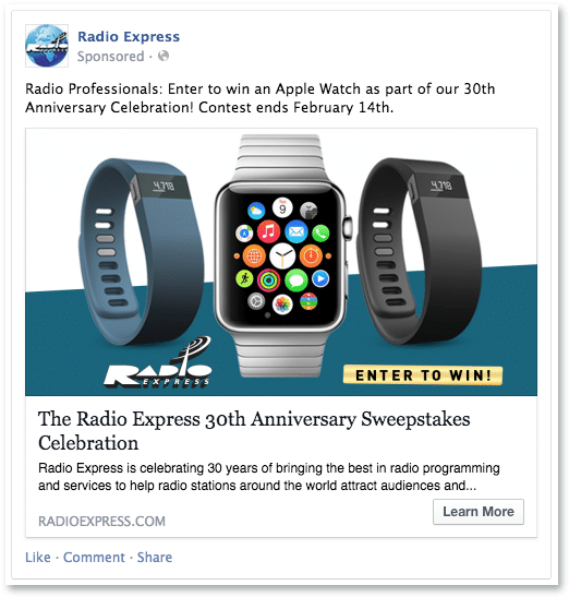 Radio Express Facebook Ad Campaign - Apple Watch (553x576), Png Download