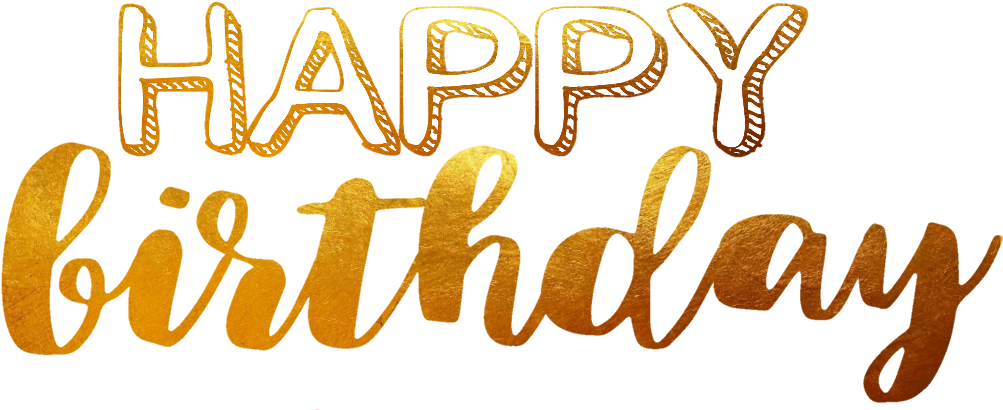 Download Report Abuse - Happy Birthday Text Gold PNG Image with No  Background 