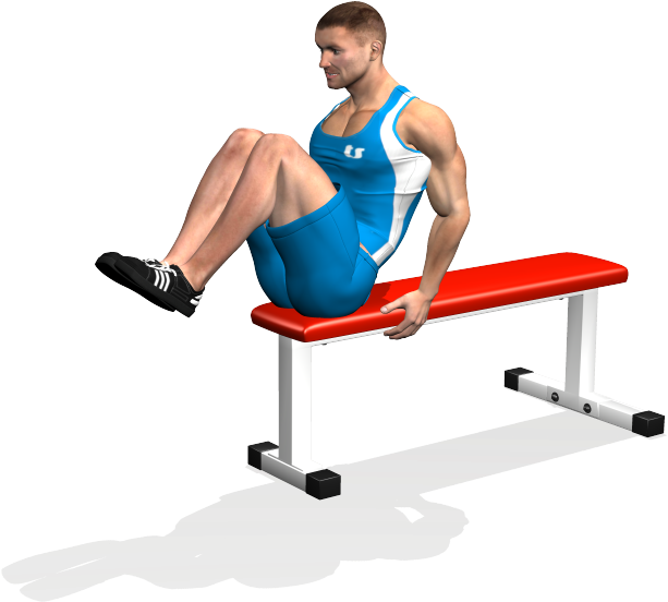 Seated Flat Bench Leg Pull In Involved Muscles During - Crunch Su Panca Piana (700x700), Png Download