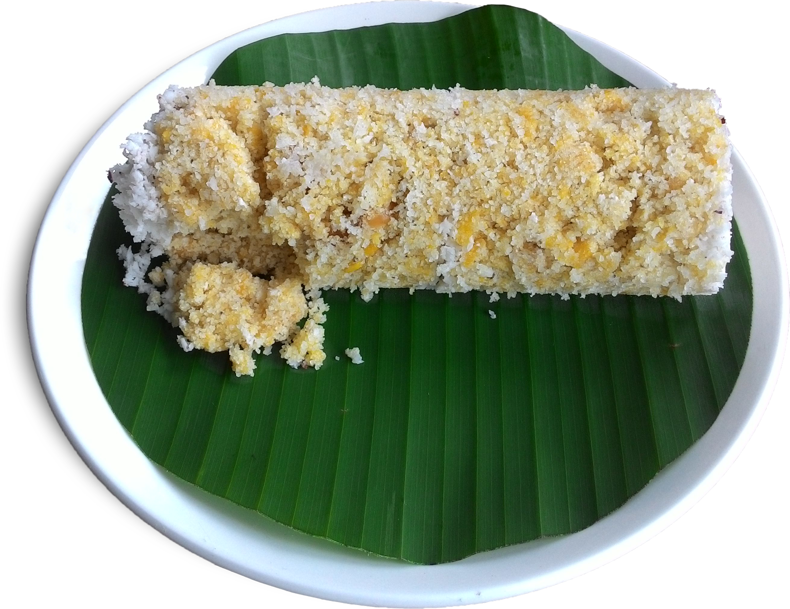 295) Nendran Banana Putte (puttu) - Banana Leaf Rice (1600x1233), Png Download