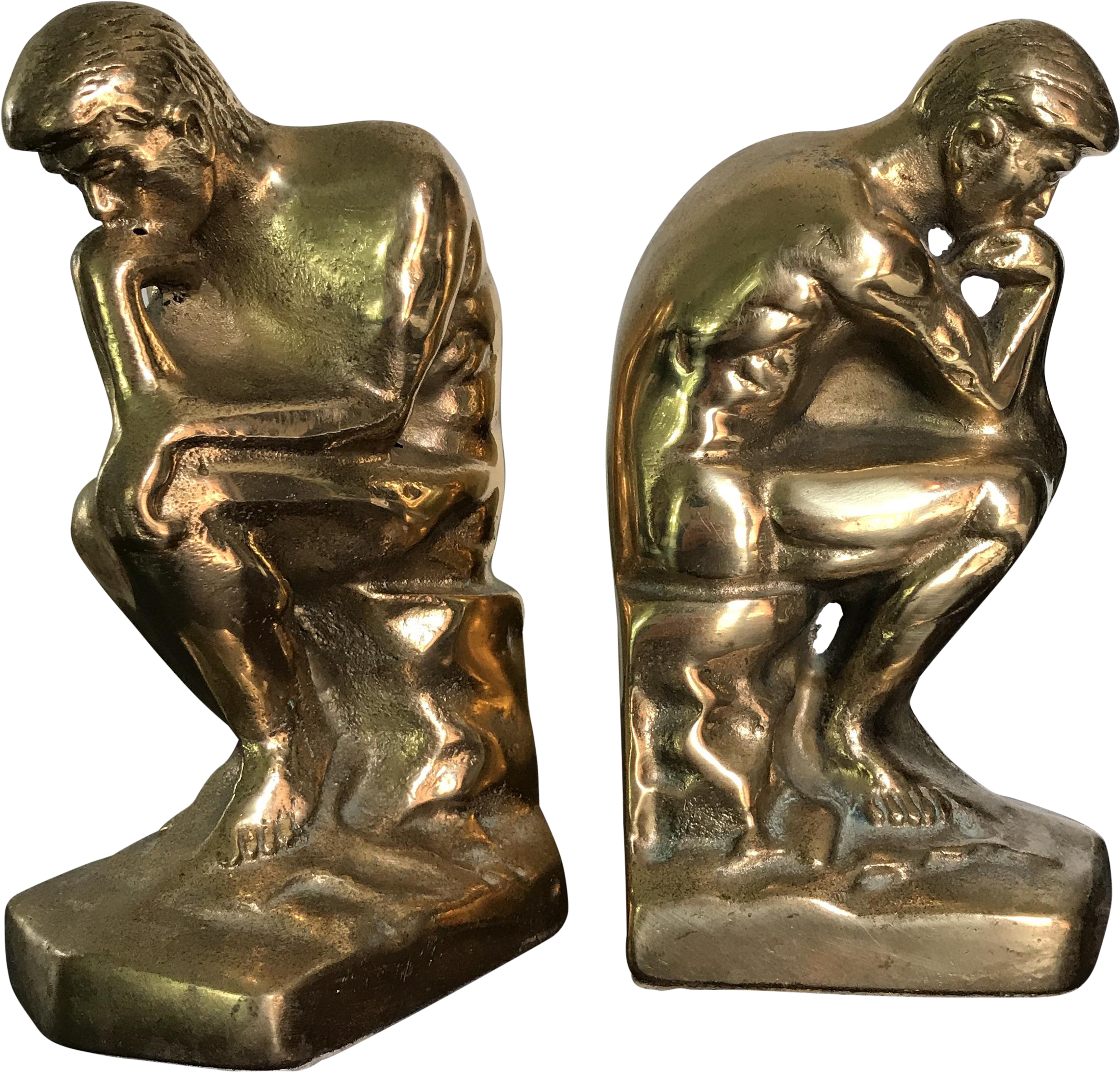 Sculpture Clipart Thinking Man - Bronze Sculpture (2584x2474), Png Download