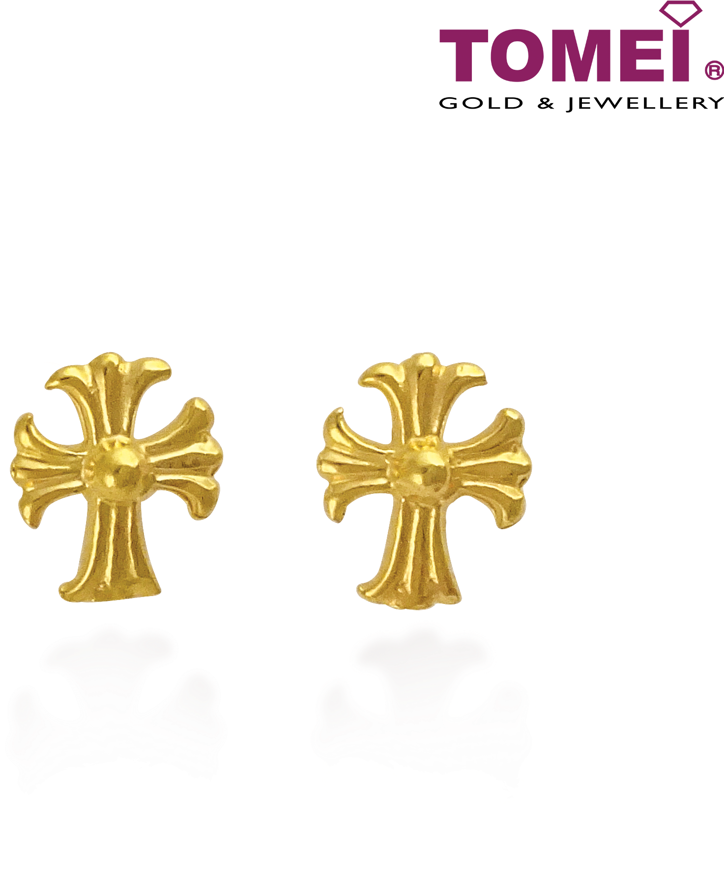 Tomei Yellow Gold 916 Earrings (ee2815-1c) (2000x2000), Png Download