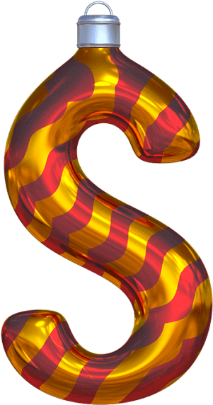 Christmas Ball Yellow Font - Snake (595x595), Png Download