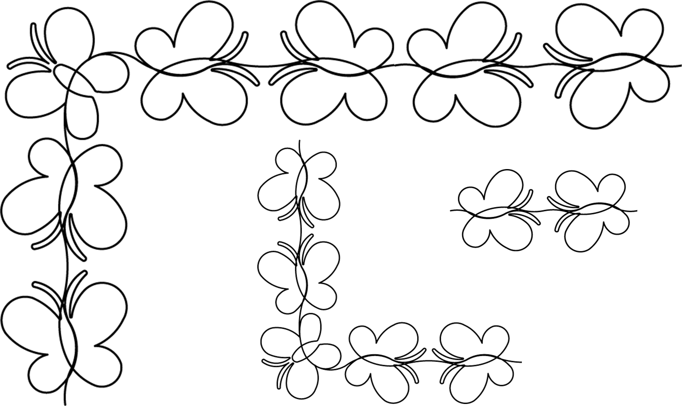 Baby Girls Butterfly Border - Floral Design (2351x1400), Png Download