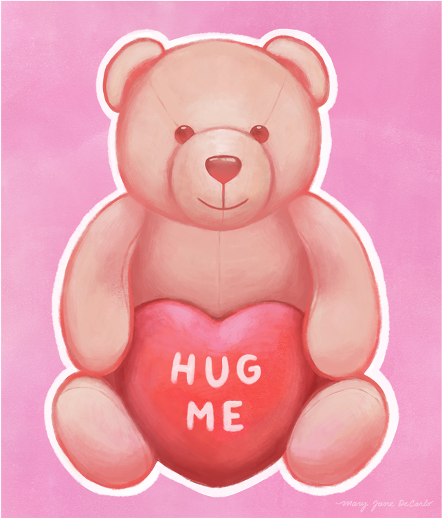 Valentines Day Card - Teddy Bear (1002x752), Png Download