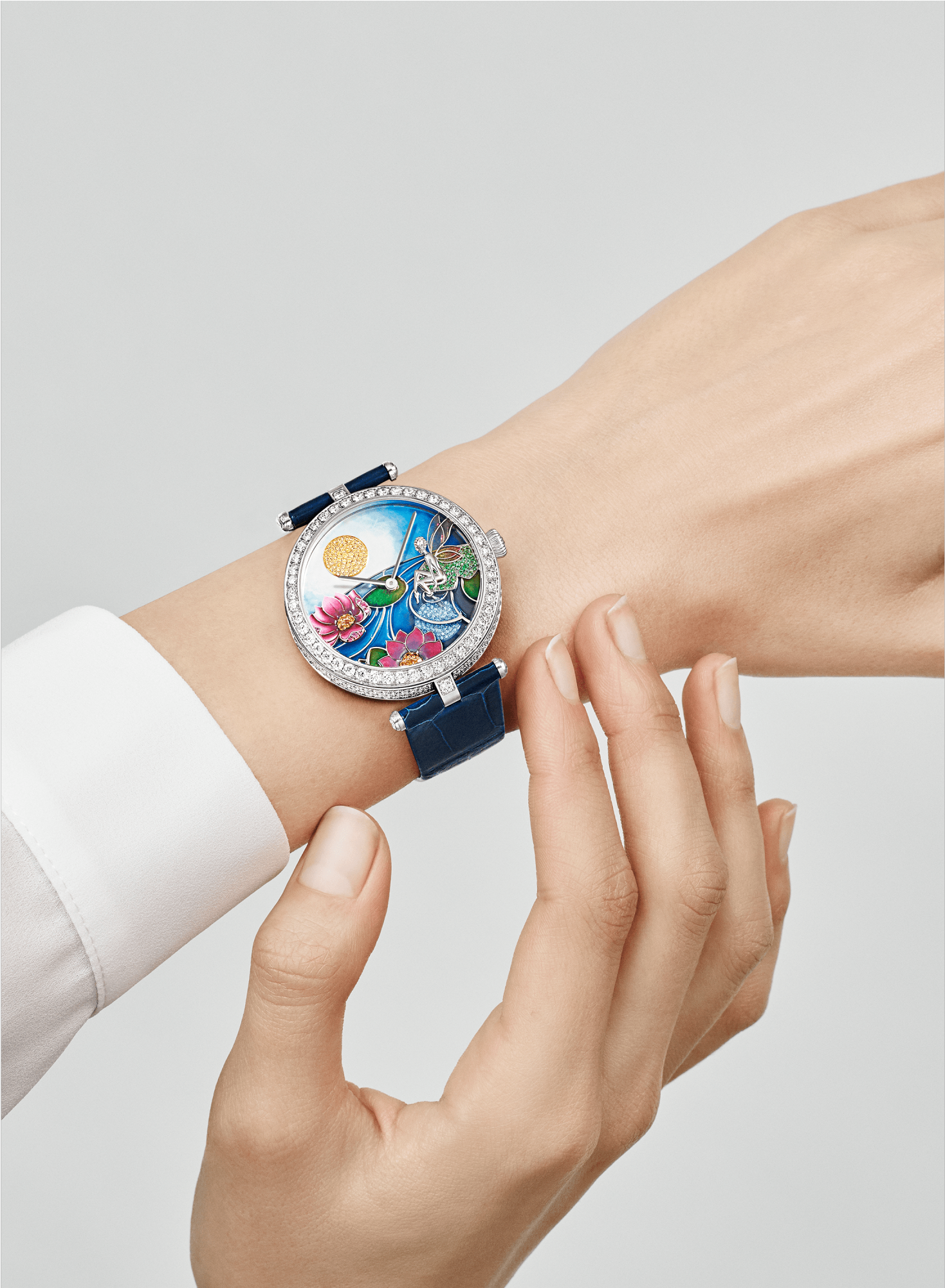 Lady Arpels Day And Night Fée Ondine Watch,shiny Alligator, (2000x2000), Png Download