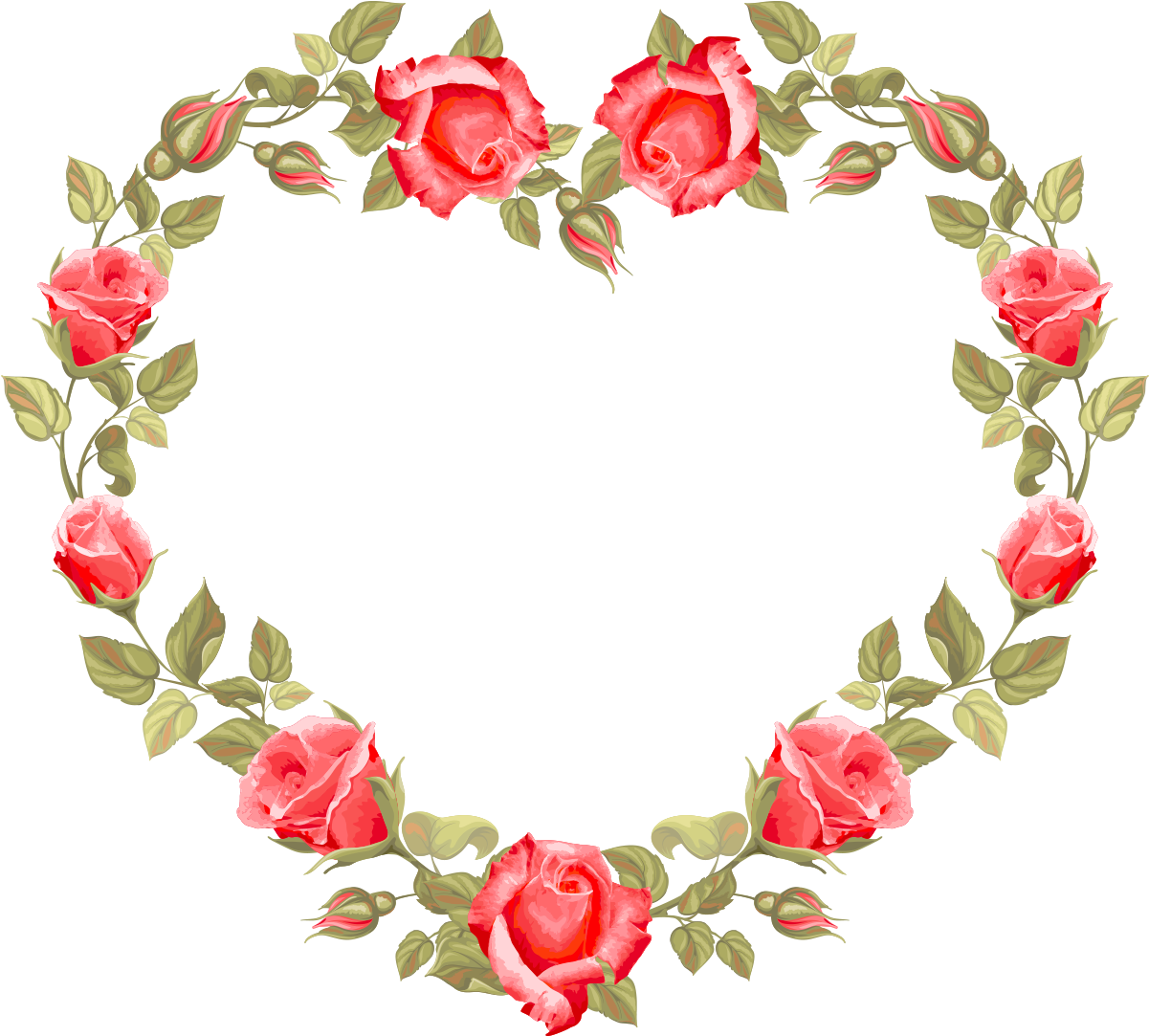 Wedding Invitation Flower Heart Clip Art - Rose Flower Dil Shape (1201x1083), Png Download