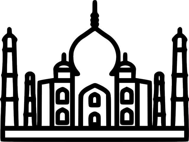 Taj Mahal Clipart Logo - Taj Mahal Line Png (640x480), Png Download