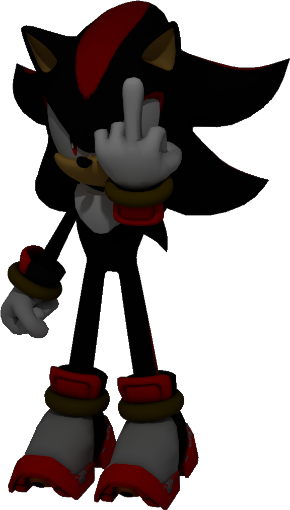 Cartoon Middle Finger Pictures - Shadow The Hedgehog Sprite (596x1029), Png Download