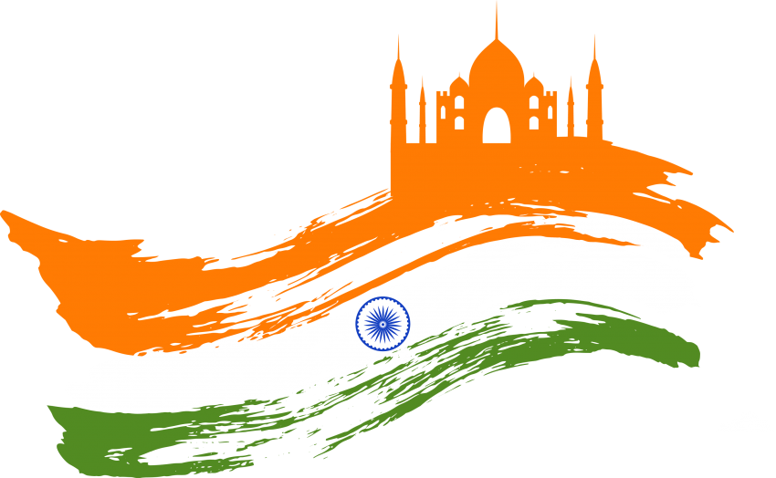 Republic Day Flag Vectors Png - Indian Flag Republic Day Png (850x524), Png Download