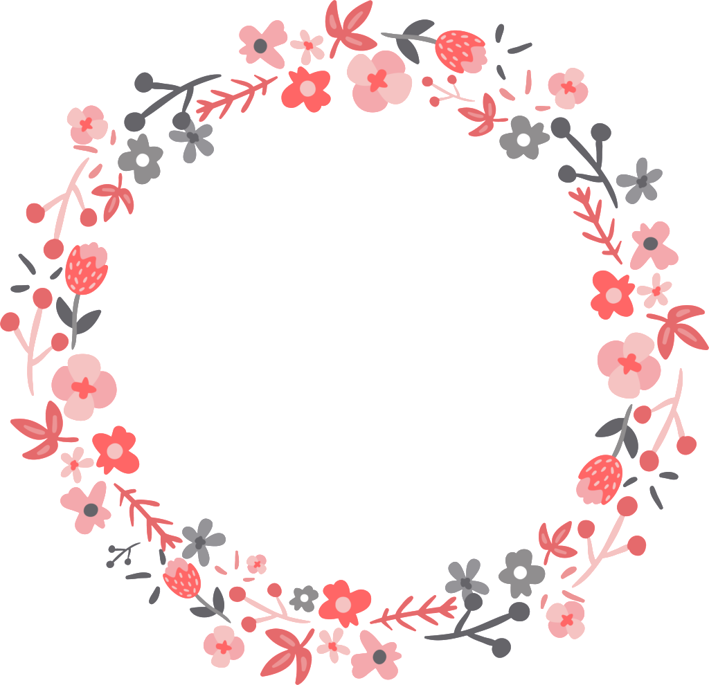 Pink Fresh Round Hand Drawn Wreath Decorative Elements - Rose (1024x990), Png Download