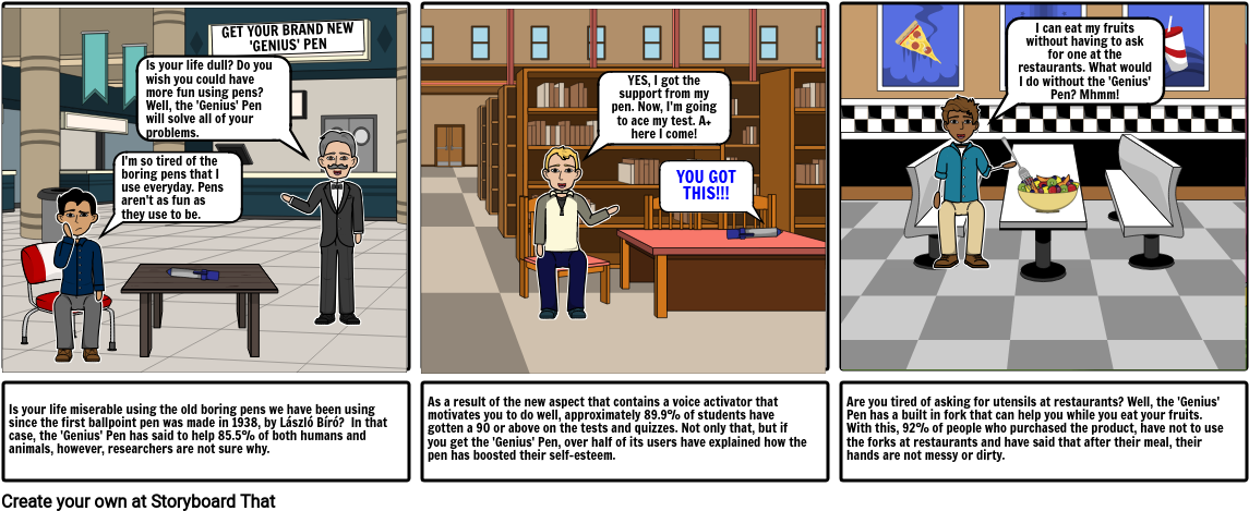 The Pen Storyboard - Cartoon (1165x488), Png Download