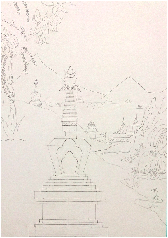 Buddha Outline Png (607x1080), Png Download