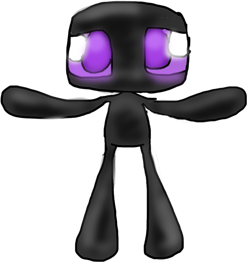 Les Enderman, C'est Des Mob Neutre - Cute Drawings Of Minecraft (900x992), Png Download