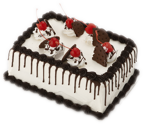 Black Forest Sheet Cake Decoration (608x527), Png Download