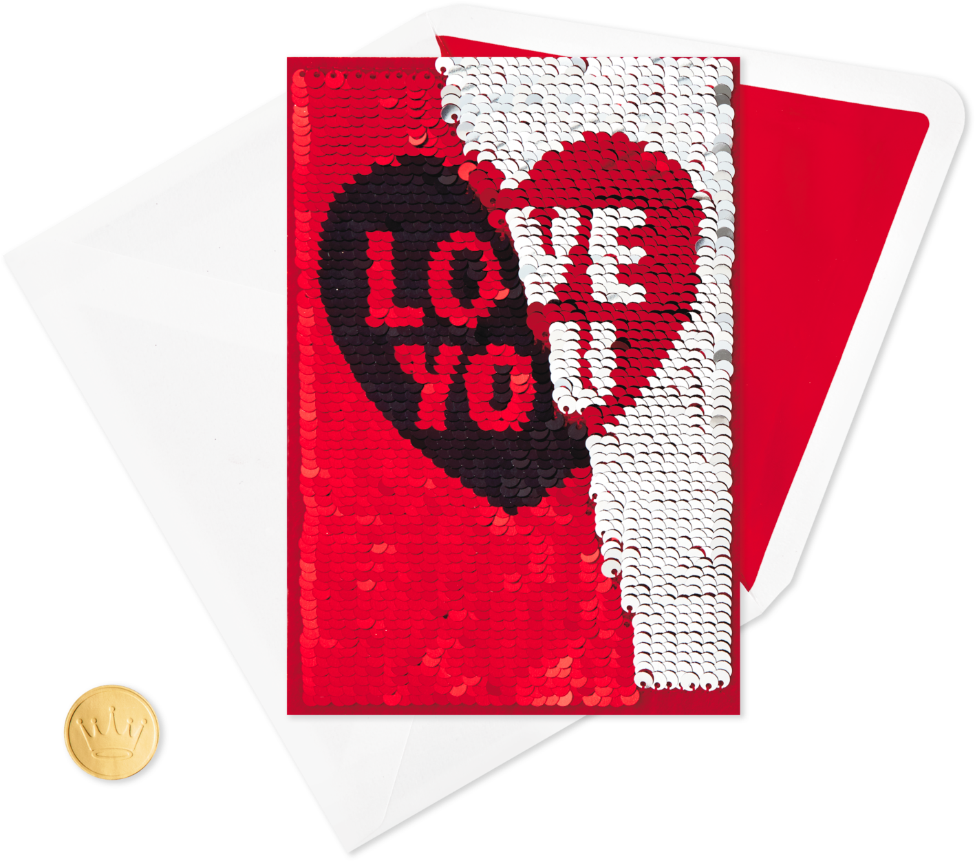 Love You In Mermaid Sequins Valentine's Day - Emblem (1470x1470), Png Download