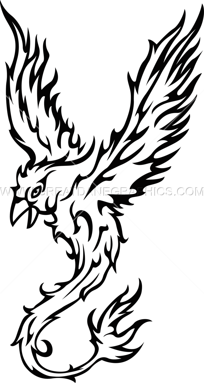 Phoenix Black And White Png - Black And White Phoenix (825x1550), Png Download