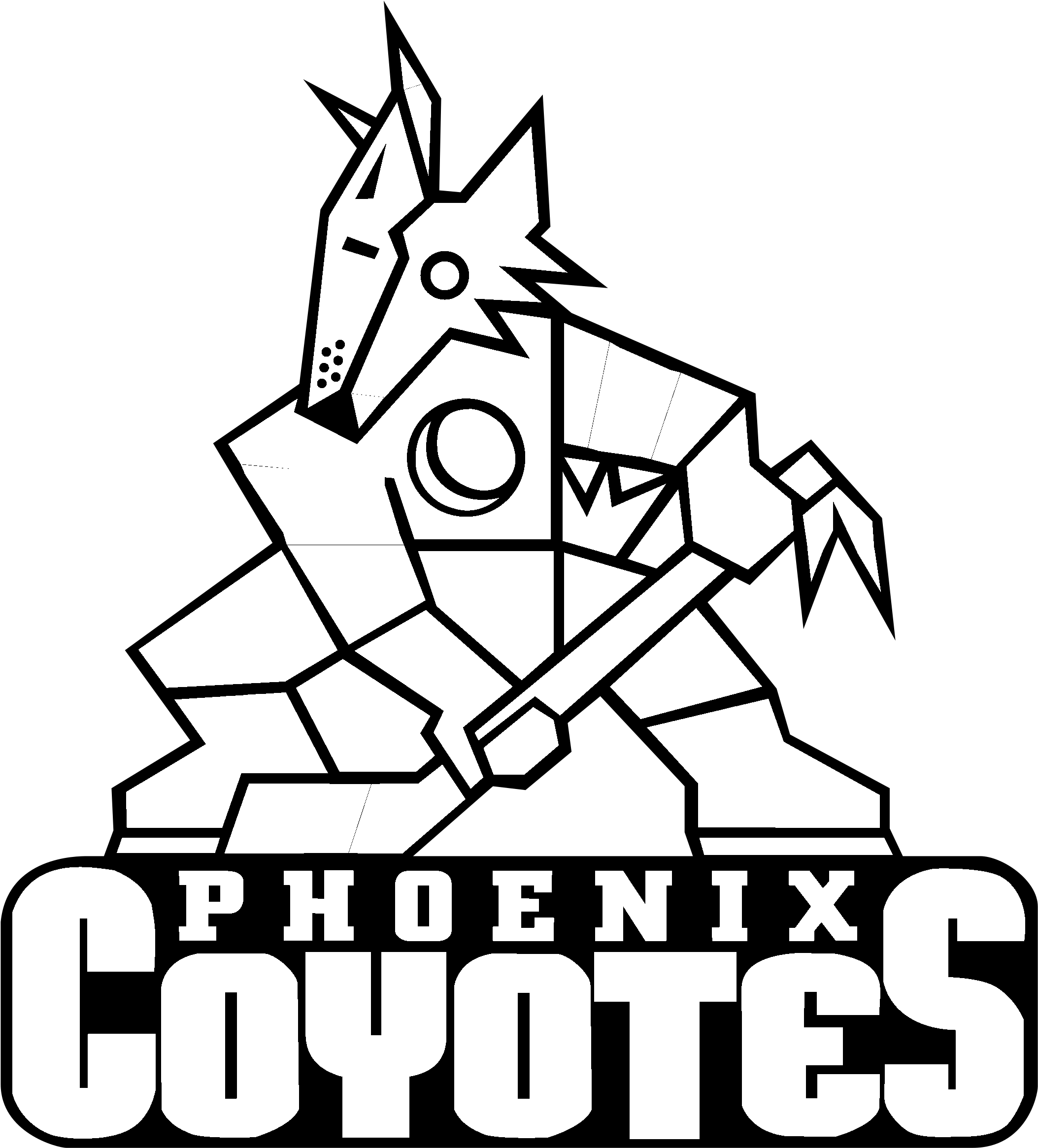 Phoenix Coyotes Logo Black And White - Phoenix Coyotes Black And White (2400x2400), Png Download