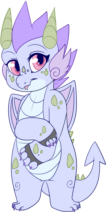 Lulubell, Baby Dragon, Dragon, Oc, Oc Only, Oc - Cartoon (450x857), Png Download