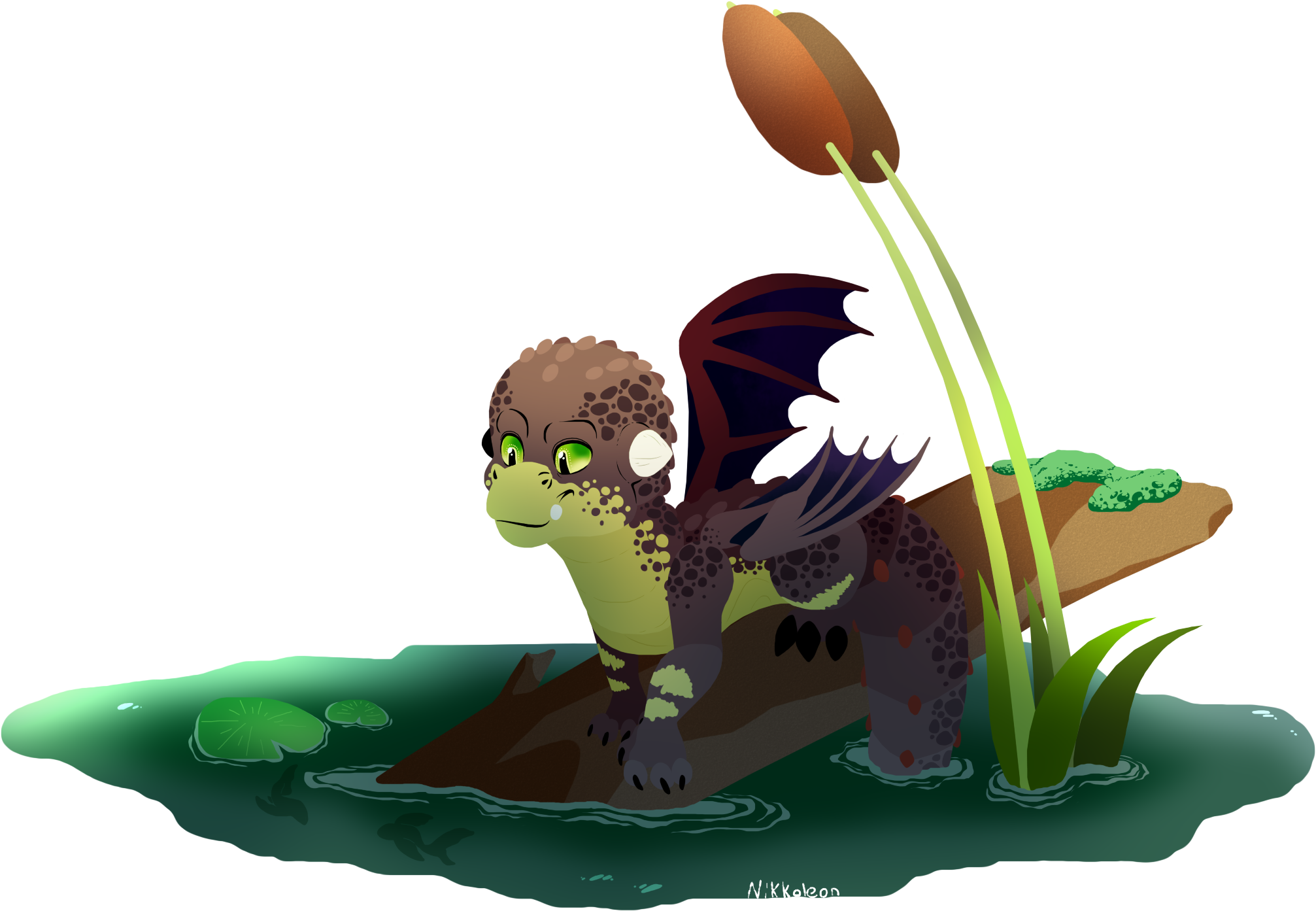 Baby Dragon Cyprin - Illustration (2140x1477), Png Download