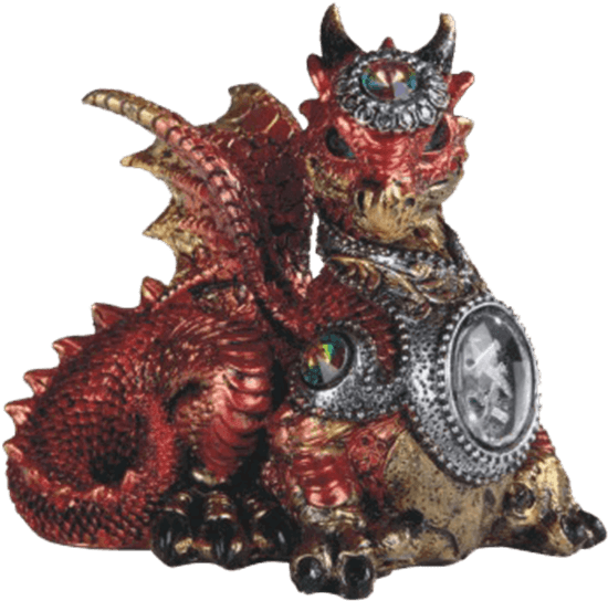 Red Baby Dragon In Gem Armour Statue - Dragon (555x555), Png Download