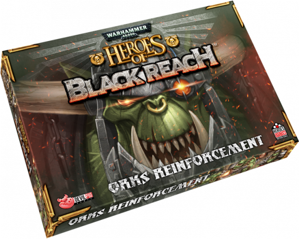 Warhammer 40,000 Heroes Of Black Reach - Warhammer 40k Board Game Orks (610x610), Png Download