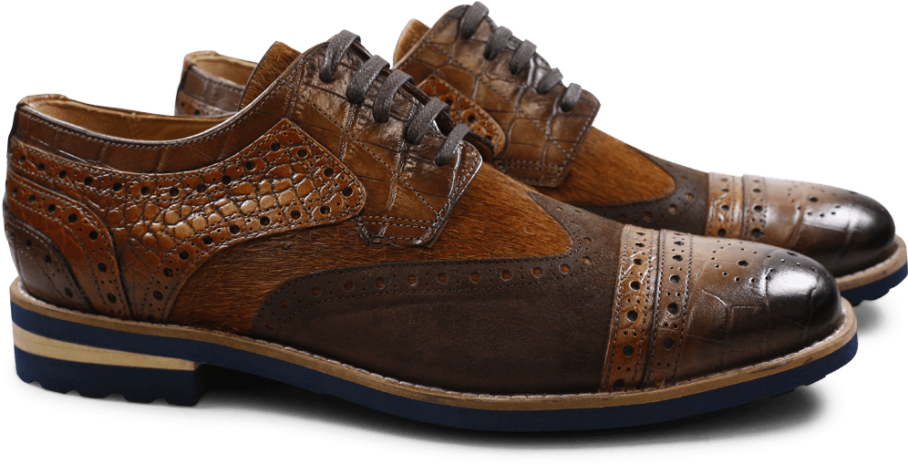 Derby Shoes Phil 10 Big Croco Kudu Wax Hair On Chocolate - Outdoor Shoe (1024x1024), Png Download
