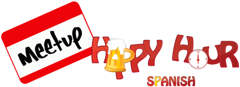 Happy Hour Spanish Meetups - Happy Hour English (900x391), Png Download