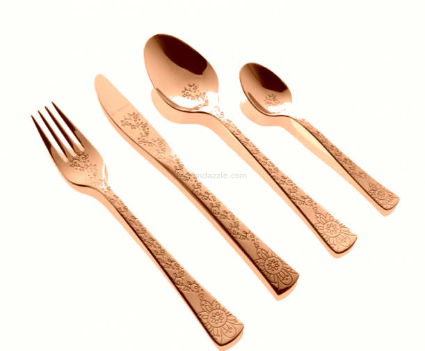 Buy Herdmar Namish 18/10 Rose Gold Flatware Set With - Spoon (610x630), Png Download
