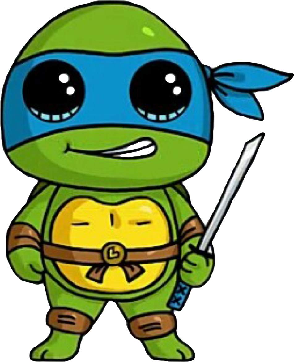 Cute Sticker - Cartoon Cute Kawaii Turtle (1024x1215), Png Download