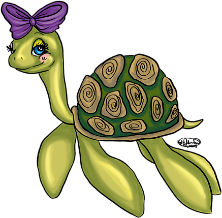 Bleed Area May Not Be Visible - Turtle With A Bow (540x700), Png Download