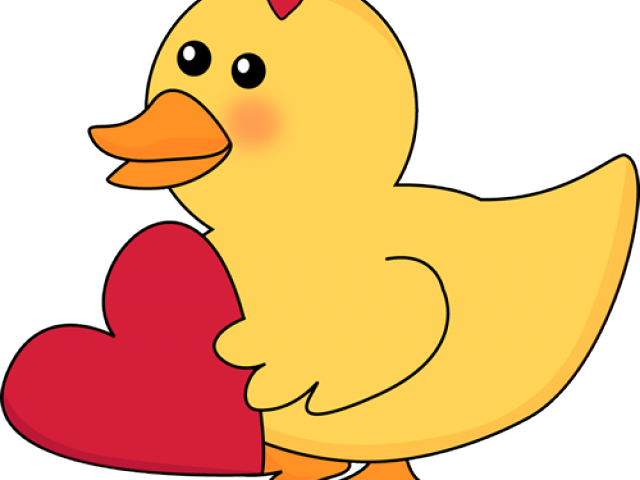 Valentine`s Day Clipart Cute Turtle - Heart Duck Clipart (640x480), Png Download
