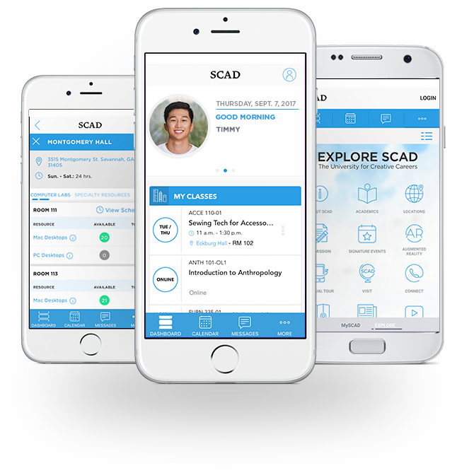 Mobile Devices Showing The Scad App - Iphone (646x669), Png Download