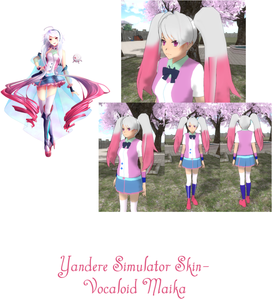 Vocalo#yandere Simulator Skins 81868 - Yandere Simulator Vocaloid Skins (1024x1119), Png Download